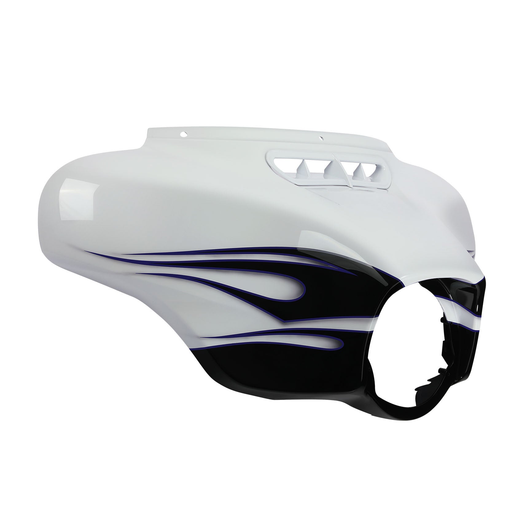 HR3 White Amethyst With Black Licorice Flames Outer Batwing Fairing Cowl Upper 2016 CVO STREET GLIDE (FLHXSE )