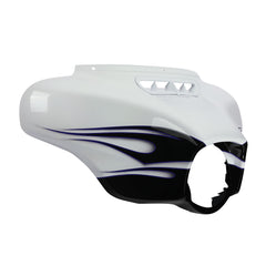 HR3 White Amethyst With Black Licorice Flames Outer Batwing Fairing Cowl Upper 2016 CVO STREET GLIDE (FLHXSE )