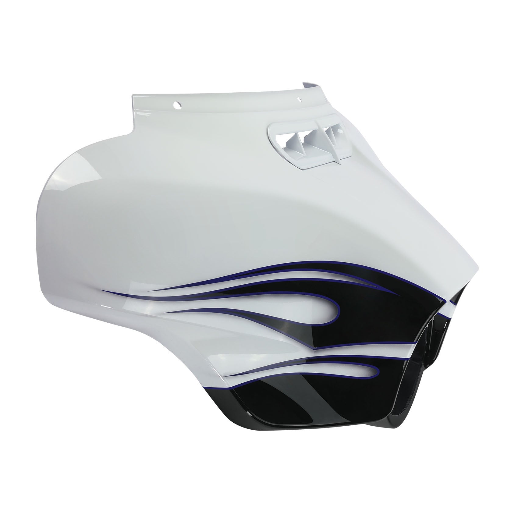 HR3 White Amethyst With Black Licorice Flames Outer Batwing Fairing Cowl Upper 2016 CVO STREET GLIDE (FLHXSE )