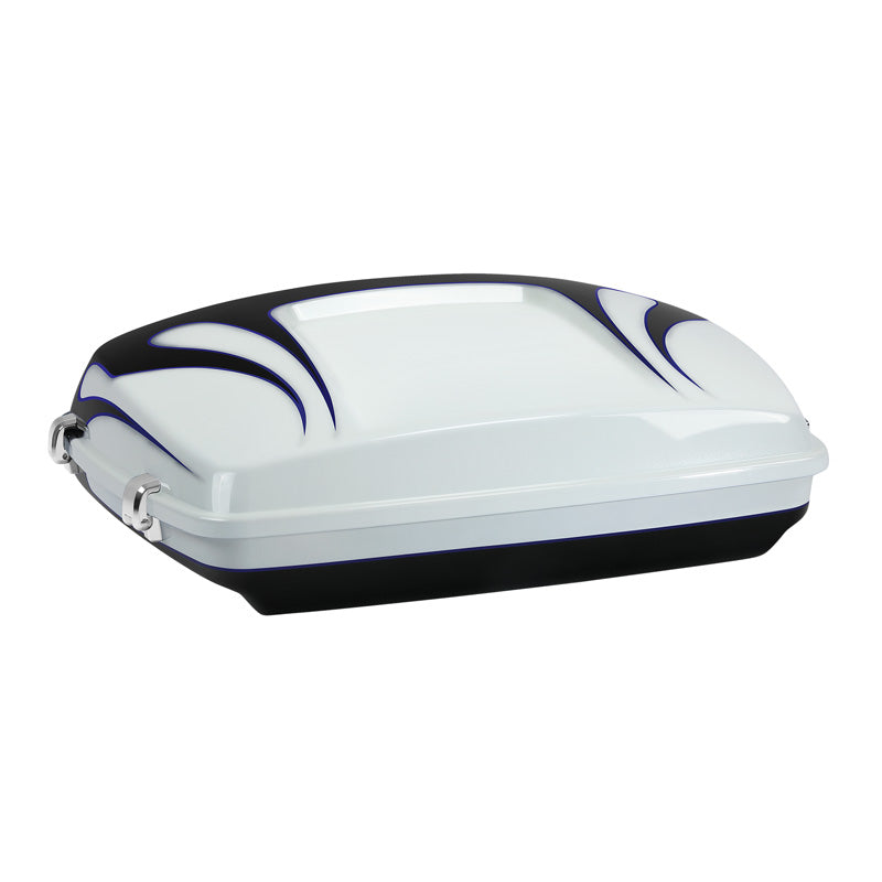 HR3 White Amethyst With Black Licorice Flames 5.5" Razor Style Touring Trunk Luggage For 14-24 Touring