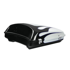 HR3 White Amethyst With Black Licorice Flames 5.5" Razor Style Touring Trunk Luggage For 14-24 Touring