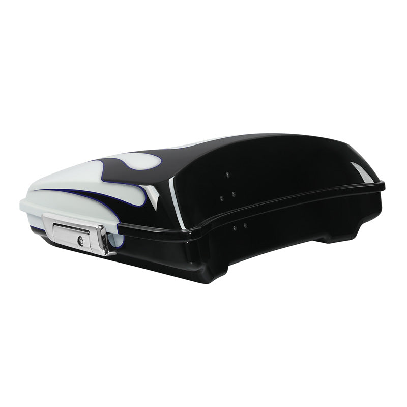 HR3 White Amethyst With Black Licorice Flames 5.5" Razor Style Touring Trunk Luggage For 14-24 Touring