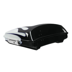 HR3 White Amethyst With Black Licorice Flames 5.5" Razor Style Touring Trunk Luggage For 14-24 Touring