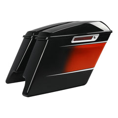 HR3 Sunset Orange / Sunset Black Fade 5" Stretched Extended Saddlebags For Harley Touring 2014-2023