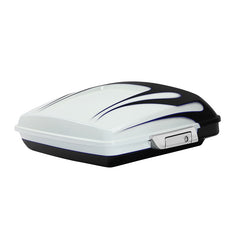 HR3 White Amethyst With Black Licorice Flames 5.5" Razor Style Touring Trunk Luggage For 14-24 Touring