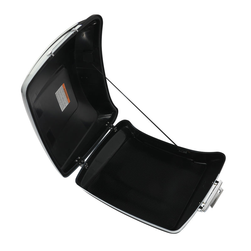 HR3 White Amethyst With Black Licorice Flames 5.5" Razor Style Touring Trunk Luggage For 14-24 Touring
