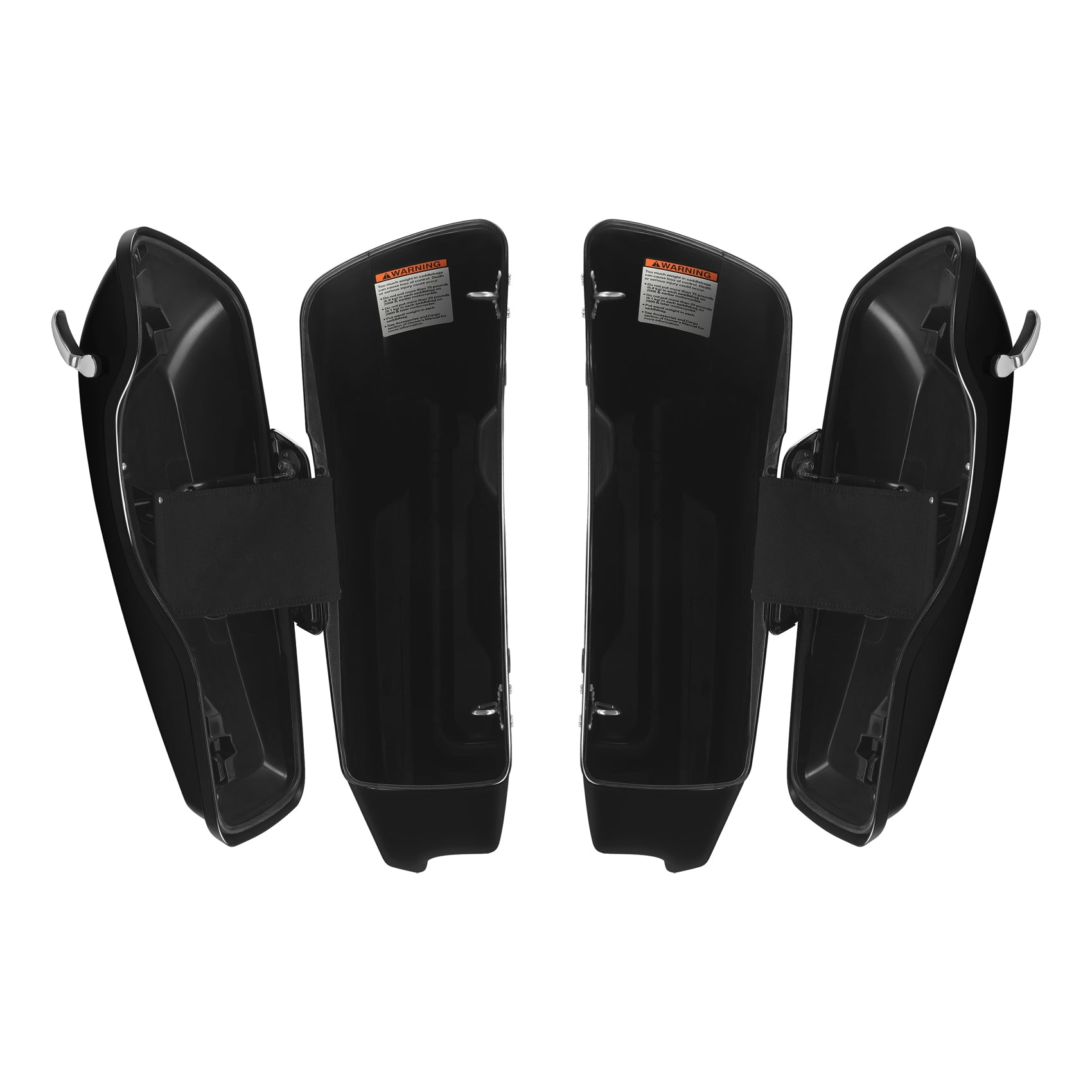 HR3 Sunset Orange / Sunset Black Fade 5" Stretched Extended Saddlebags For Harley Touring 2014-2023