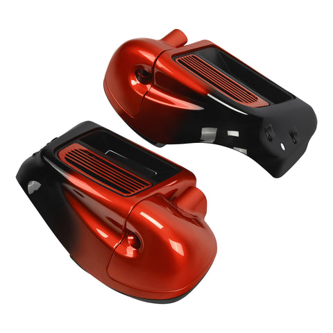 HR3 Sunset Orange / Sunset Black Fade Vented Lower Fairing Kit FOR Harley Touring Models 2014-2023 (Fits water cooled models)