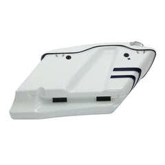 HR3 White Amethyst With Black Licorice Flames CVO Stretched Saddlebags with Speaker Lids For 14-23 Harley Touring