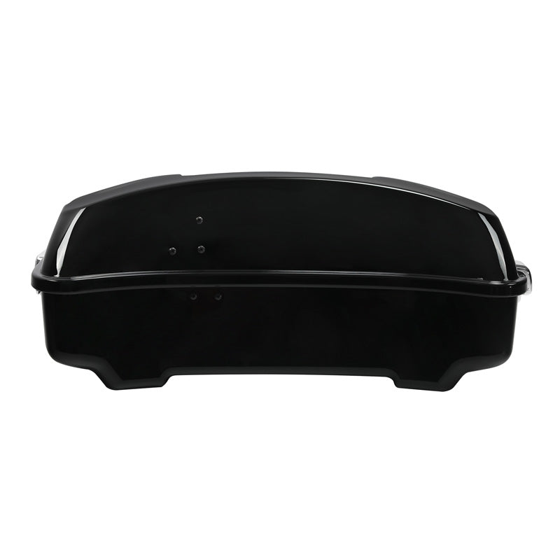 HR3 White Amethyst With Black Licorice Flames 10.7" Chopped Style Touring Trunk Luggage For 14-24 Harley Touring