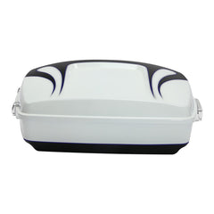 HR3 White Amethyst With Black Licorice Flames 10.7" Chopped Style Touring Trunk Luggage For 14-24 Harley Touring