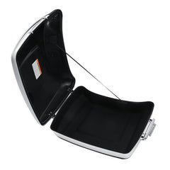 HR3 White Amethyst With Black Licorice Flames 10.7" Chopped Style Touring Trunk Luggage For 14-24 Harley Touring