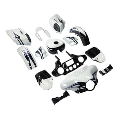 HR3 White Amethyst With Black Licorice Flames Complete Body Fairing Kit For Harley CVO Street Glide FLHXSE 14-23