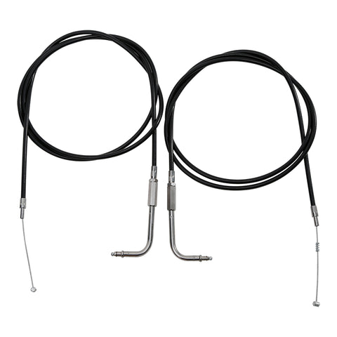 Custom Chrome 170cm Black Vinyl Throttle+Idle Cables Fit For Harley Sportster XL883 1200 02-14