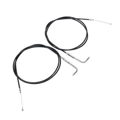 Custom Chrome 200cm Black Vinyl Throttle+Idle Cables Fit For Harley Sportster XL883 1200 02-14