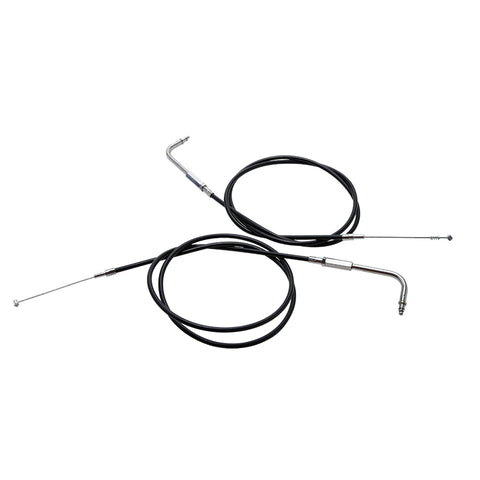 Custom Chrome 130cm Black Vinyl Throttle & Idle Cable Fit For Harley Sportster XL883/200 02-14