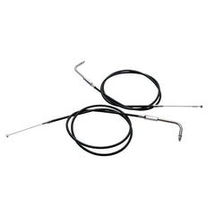 Custom Chrome 130cm Black Vinyl Throttle & Idle Cable Fit For Harley Sportster XL883/200 02-14