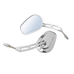 Custom Chrome 8mm Rearview Side Tapered Mirrors Slotted Stem Chrome Fit For Harley, 1982-2024