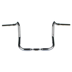 Santee 1-1/4" Fat 14" Rise Crooked Handlebar Gloss Black Chrome Fit For Harley Electra Glide