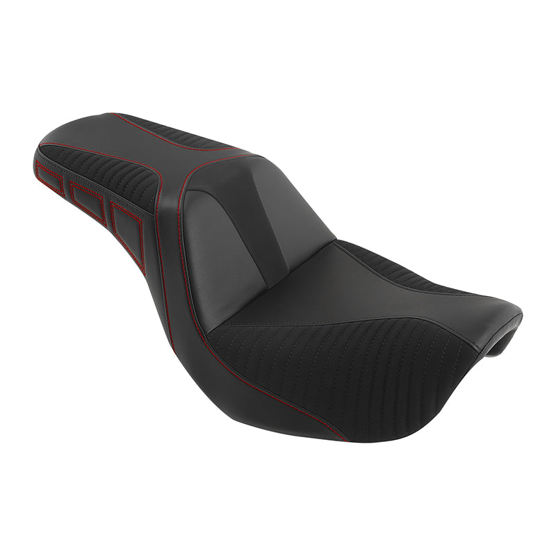 C.C. RIDER Dyna Step Up Seat 2 up Seat Alcantara Motorcycle Seats For Fat Bob Dyna Low Rider FXD/FXDWG, 2006-2017