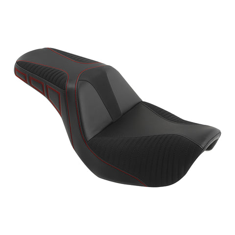 C.C. RIDER Dyna Step Up Seat 2 up Seat Alcantara Motorcycle Seats For Fat Bob Dyna Low Rider FXD/FXDWG, 2006-2017