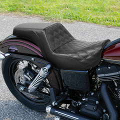 C.C. RIDER Dyna Step Up Seat 2 up Seat Lattice Stitching For Dyna Low Rider Fat Bob FXD/FXDWG, 2006-2017