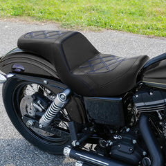 C.C. RIDER Dyna Step Up Seat 2 up Seat Diamond Stitching For Dyna Low Rider Fat Bob FXD/FXDWG, 2006-2017