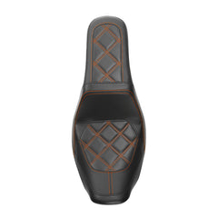 C.C. RIDER Dyna Step Up Seat 2 up Seat Diamond Stitching For Dyna Low Rider Fat Bob FXD/FXDWG, 2006-2017