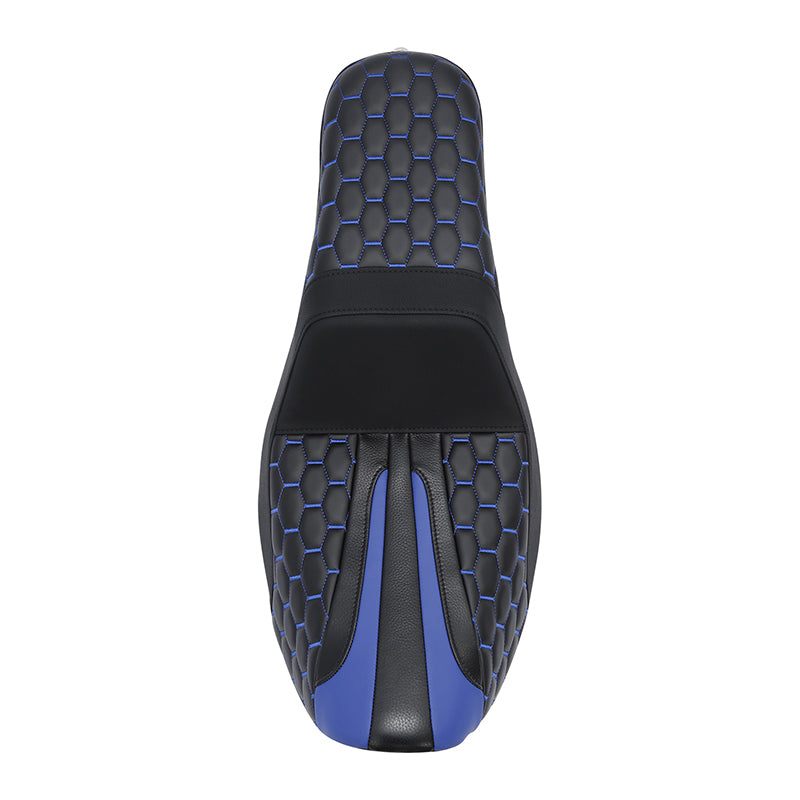 C.C. RIDER Dyna Step Up Seat 2 up Seat Honeycomb Stitching For Dyna Low Rider Fat Bob FXD/FXDWG, 2006-2017