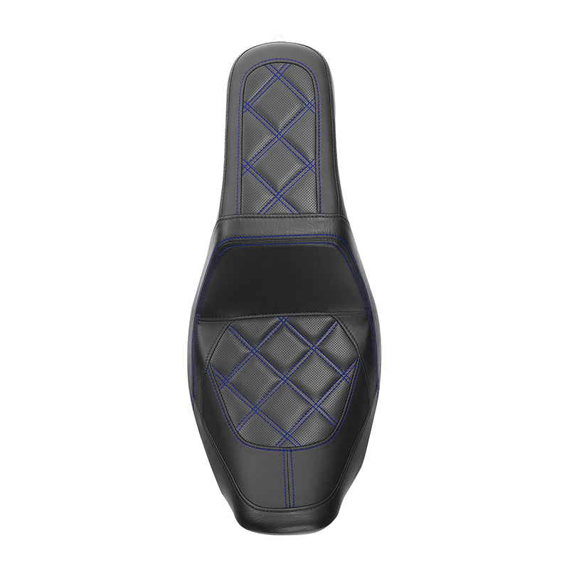 C.C. RIDER Dyna Step Up Seat 2 up Seat Diamond Stitching For Dyna Low Rider Fat Bob FXD/FXDWG, 2006-2017