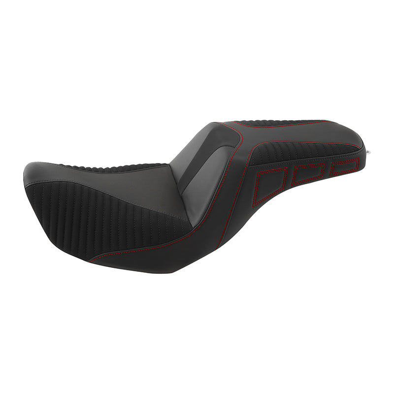 C.C. RIDER Dyna Step Up Seat 2 up Seat Alcantara Motorcycle Seats For Fat Bob Dyna Low Rider FXD/FXDWG, 2006-2017