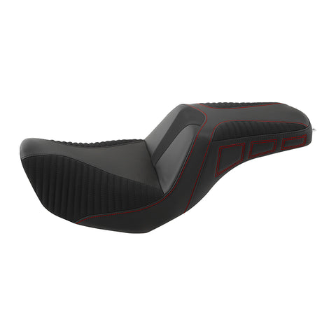 C.C. RIDER Dyna Step Up Seat 2 up Seat Alcantara Motorcycle Seats For Fat Bob Dyna Low Rider FXD/FXDWG, 2006-2017