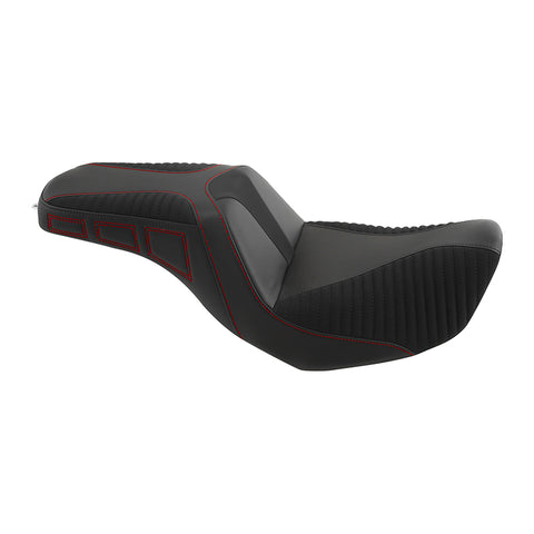 C.C. RIDER Dyna Step Up Seat 2 up Seat Alcantara Motorcycle Seats For Fat Bob Dyna Low Rider FXD/FXDWG, 2006-2017