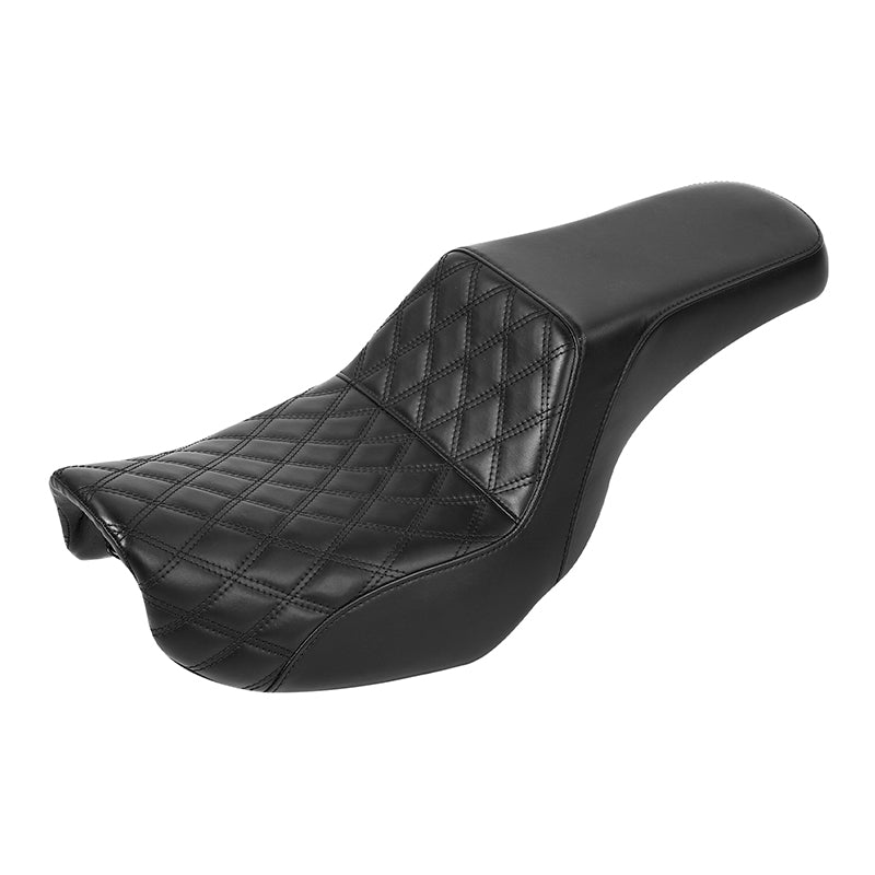 C.C. RIDER Dyna Step Up Seat 2 up Seat Lattice Stitching For Dyna Low Rider Fat Bob FXD/FXDWG, 2006-2017