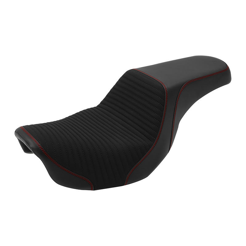 C.C. RIDER Dyna Step Up Seat 2 up Seat Alcantara Motorcycle Seats For Dyna Low Rider Fat Bob FXD/FXDWG, 2006-2017