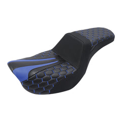 C.C. RIDER Dyna Step Up Seat 2 up Seat Honeycomb Stitching For Dyna Low Rider Fat Bob FXD/FXDWG, 2006-2017