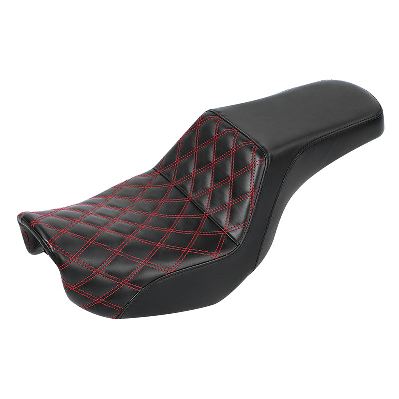 C.C. RIDER Dyna Step Up Seat 2 up Seat Lattice Stitching For Dyna Low Rider Fat Bob FXD/FXDWG, 2006-2017