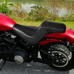 C.C. RIDER Softail Step Up Seat 2 up Seat Lattice Stitching For Softail Standard Street Bob FXBB Standard FXST, 2018-2025