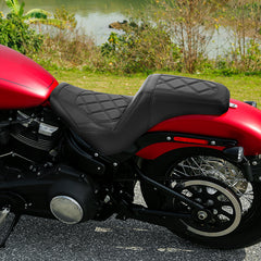 C.C. RIDER Softail Step Up Seat 2 Up Seat Diamond Stitching For Softail Street Bob FXBB Standard FXST Models 2018-2025
