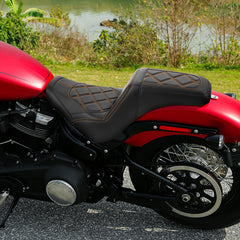 C.C. RIDER Softail Step Up Seat 2 Up Seat Diamond Stitching For Softail Street Bob FXBB Standard FXST Models 2018-2025