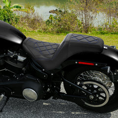 C.C. RIDER Softail Step Up Seat 2 Up Seat Diamond Stitching For Softail Street Bob FXBB Standard FXST Models 2018-2025