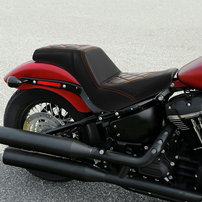 C.C. RIDER Softail Step Up Seat 2 Up Seat Diamond Stitching For Softail Street Bob FXBB Standard FXST Models 2018-2025