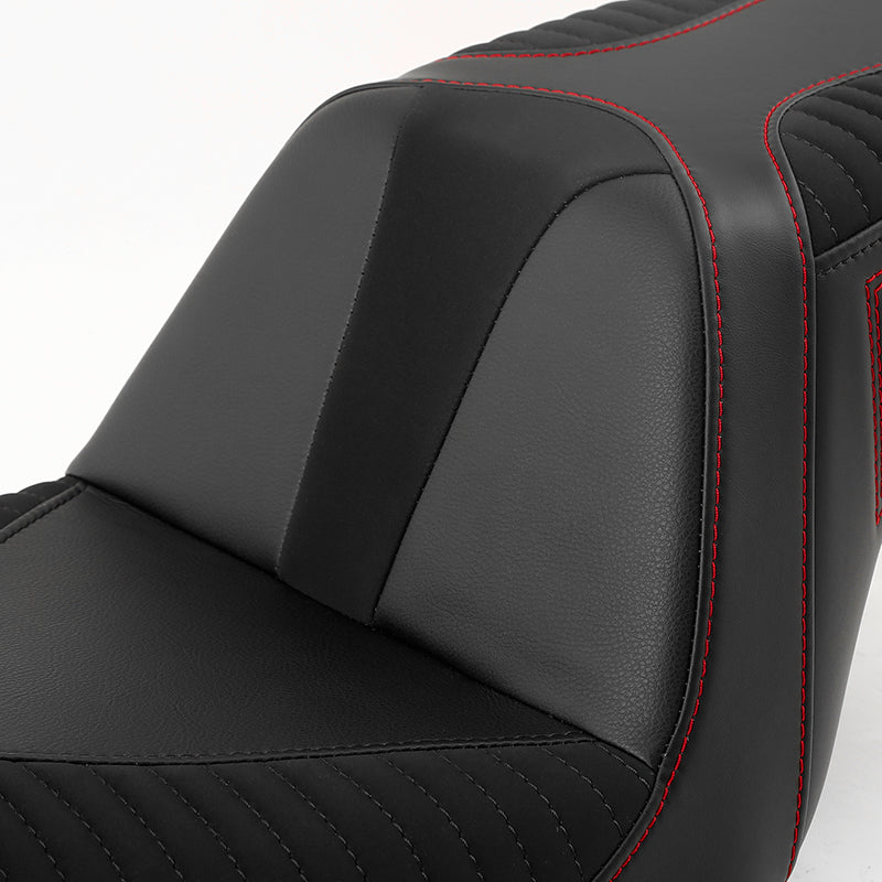 C.C. RIDER Dyna Step Up Seat 2 up Seat Alcantara Motorcycle Seats For Fat Bob Dyna Low Rider FXD/FXDWG, 2006-2017