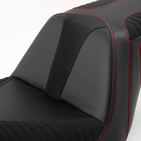 C.C. RIDER Dyna Step Up Seat 2 up Seat Alcantara Motorcycle Seats For Fat Bob Dyna Low Rider FXD/FXDWG, 2006-2017