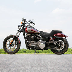 C.C. RIDER Dyna Step Up Seat 2 up Seat Honeycomb Stitching For Dyna Low Rider Fat Bob FXD/FXDWG, 2006-2017