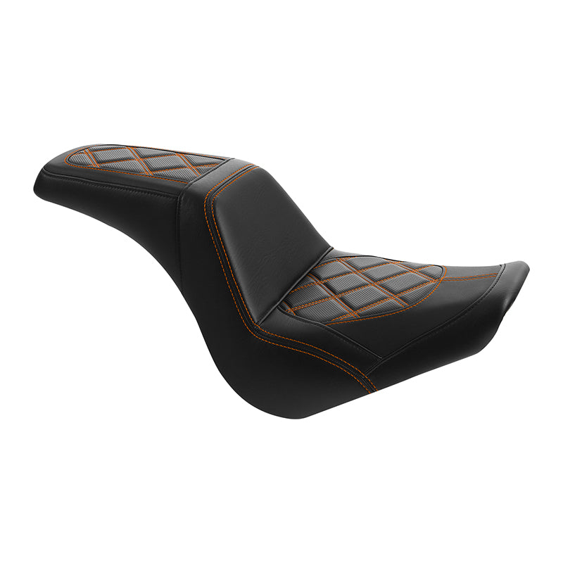 C.C. RIDER Softail Step Up Seat 2 Up Seat Diamond Stitching For Softail Street Bob FXBB Standard FXST Models 2018-2025