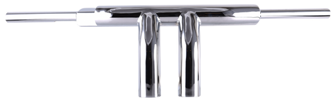 Santee 8" Rise 2" Fat Chrome and black T-Bar Handlebar Fit For Harley Softail Dyna 3.5" C to C