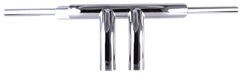 Santee 8" Rise 2" Fat Chrome and black T-Bar Handlebar Fit For Harley Softail Dyna 3.5" C to C