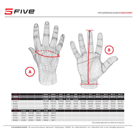 Five 5 Gloves 02 Street RSC EVO Leather Men's Motorcycle Size S~XXXL Black+White