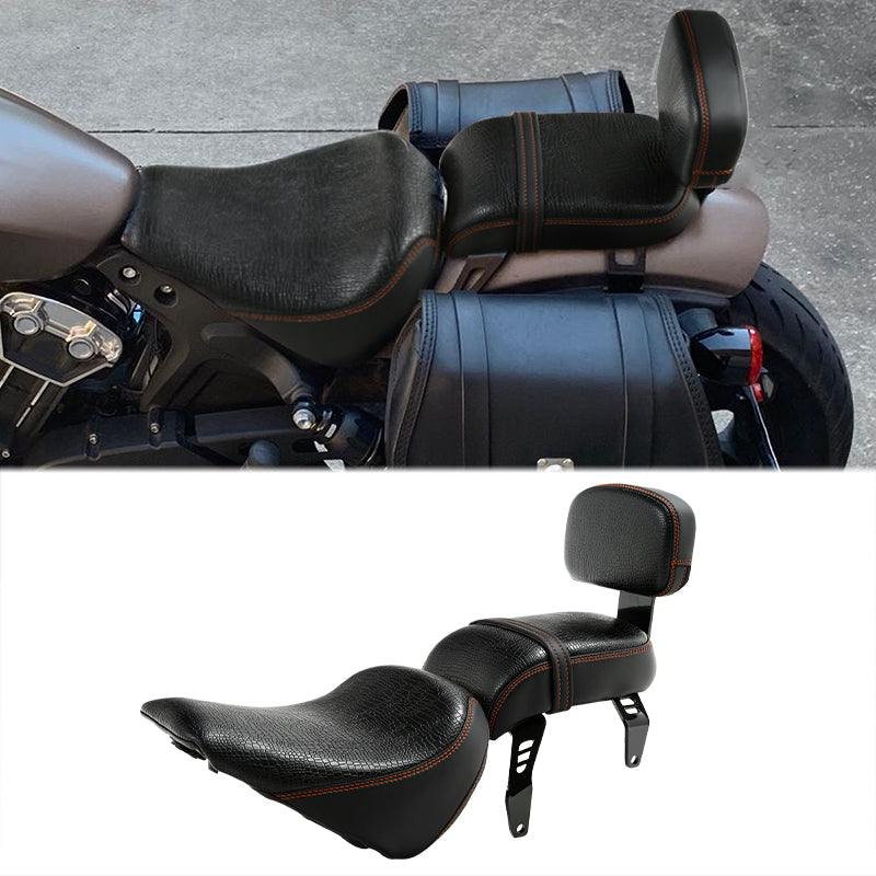 C.C. RIDER Indian Scout 2 Piece 2 Up Seat Driver Passenger Seat  With Backrest Crocodile Print For Scout Bobber Sixty Scout Bobber ABS, 2018-2024